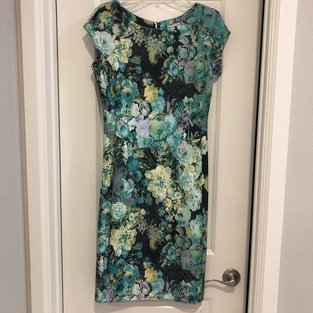 Flattering Floral Scuba Dress